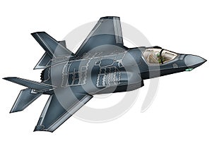  Airplane PNG Transparent background, F35 with sky camo body color